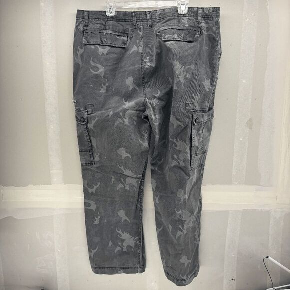 Harley-Davidson Pants Size 40/30 Flames Camo Cargo Gray Mens Motorcycles Biker - Picture 5 of 5